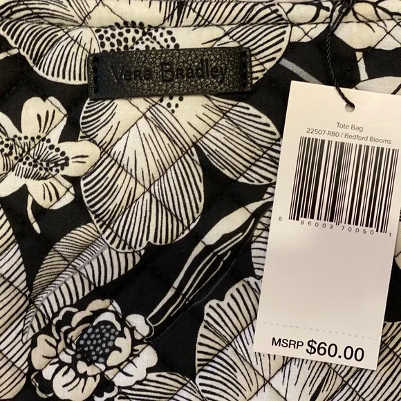 NWT Vera Bradley Tote Bag in Signature Cotton, Bedford Blooms - Picture 16 of 16